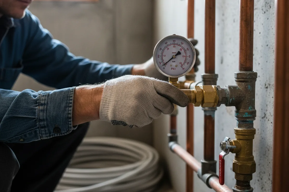 Pressure testing a repaired line during Water Line Repair in Sewickley